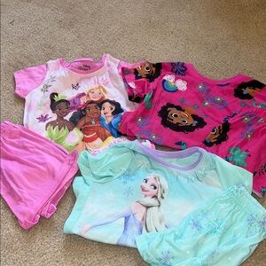 Disney Princess and Frozen Pajama Sets - Pink and Aqua